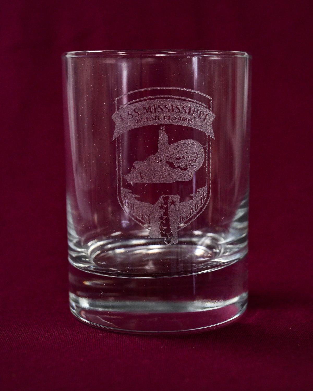 Command Crest Engraved 10oz Lowball Glass