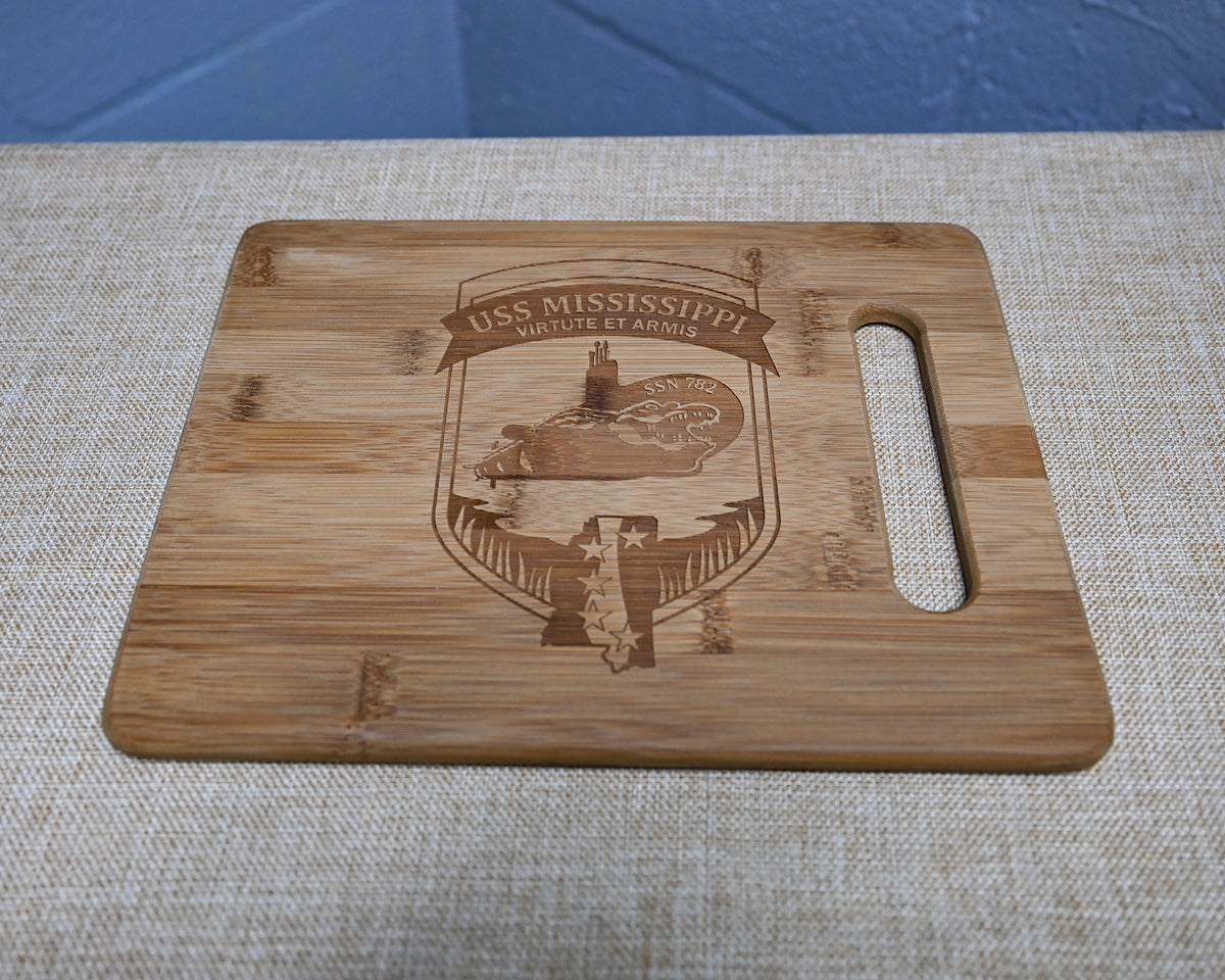 USS Mississippi Cutting Board with handle