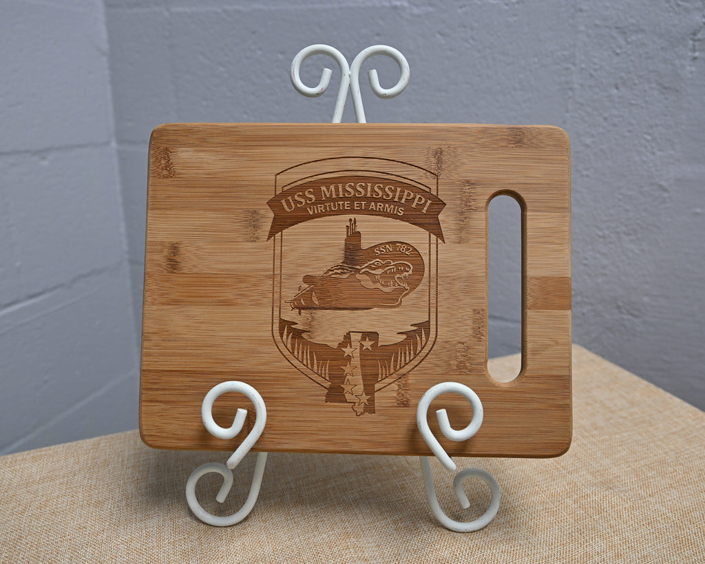 USS Mississippi Cutting Board with handle