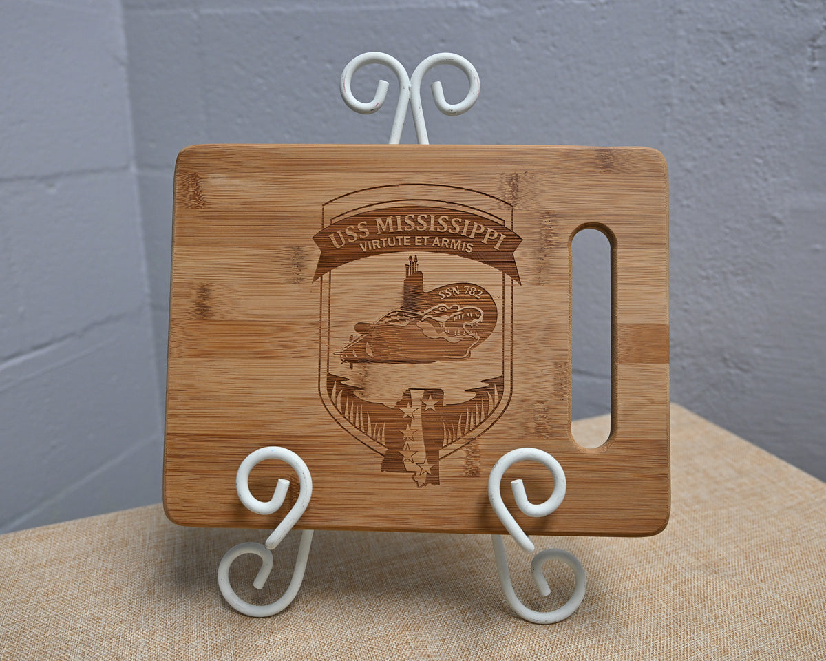 USS Mississippi Cutting Board with handle