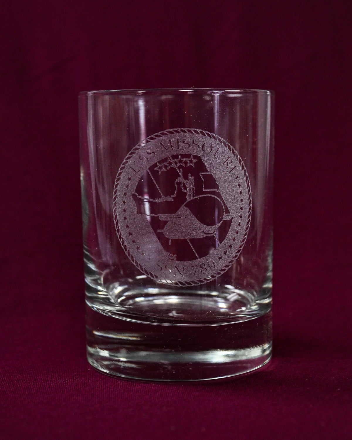 Command Crest Engraved 10oz Lowball Glass