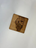 Wood Command Magnet (Square) - USS Illinois