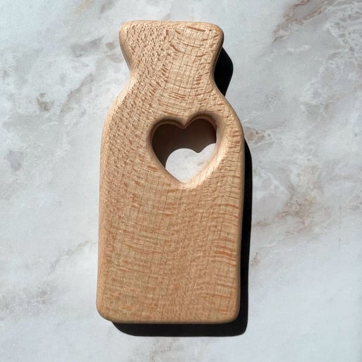 Wooden Teether - milk bottle