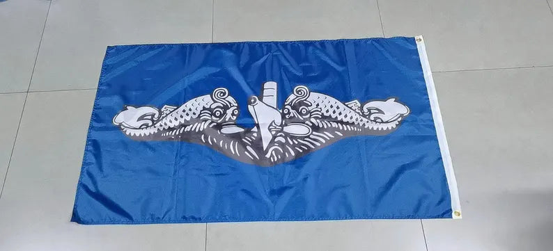 Indoor/Outdoor Submarine Dolphins Flag