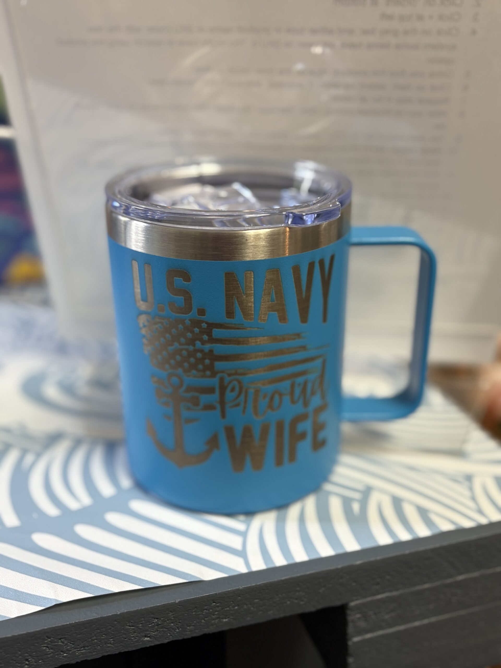 12oz Coffee Mugs Navy Themed