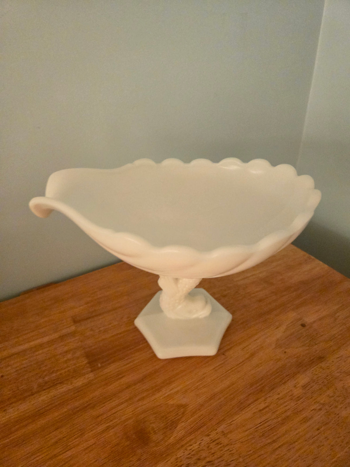 Vintage Westmoreland Milk Glass Dolphin Compote Dish
