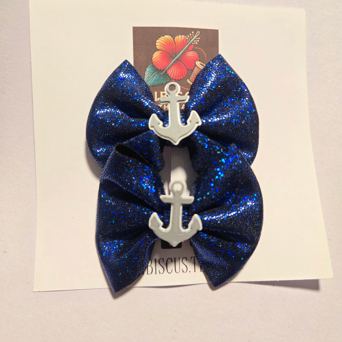 Hibiscus Threads Navy Sparkle Hair Accessory Collection