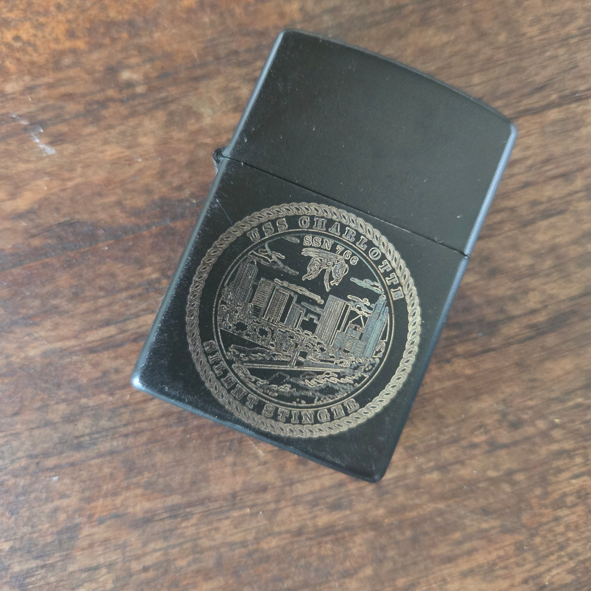 Engraved Black Refillable Lighter