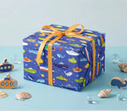 Colorful Submarine & Sea Creature Gift Wrap