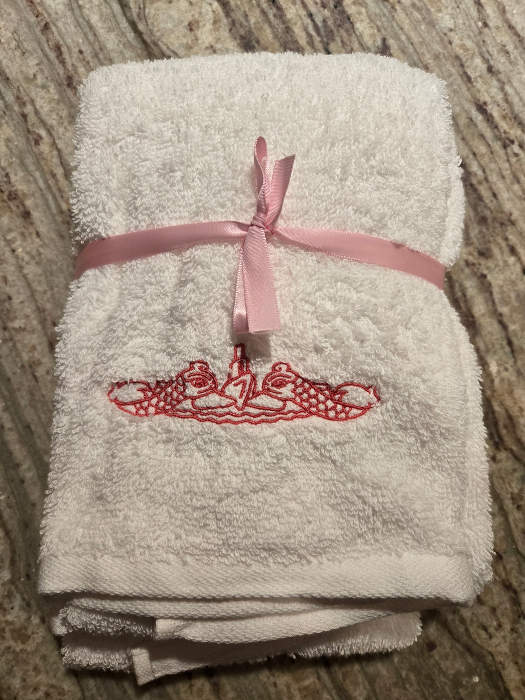 Salty Stitch Embroidered Hand Towel Set