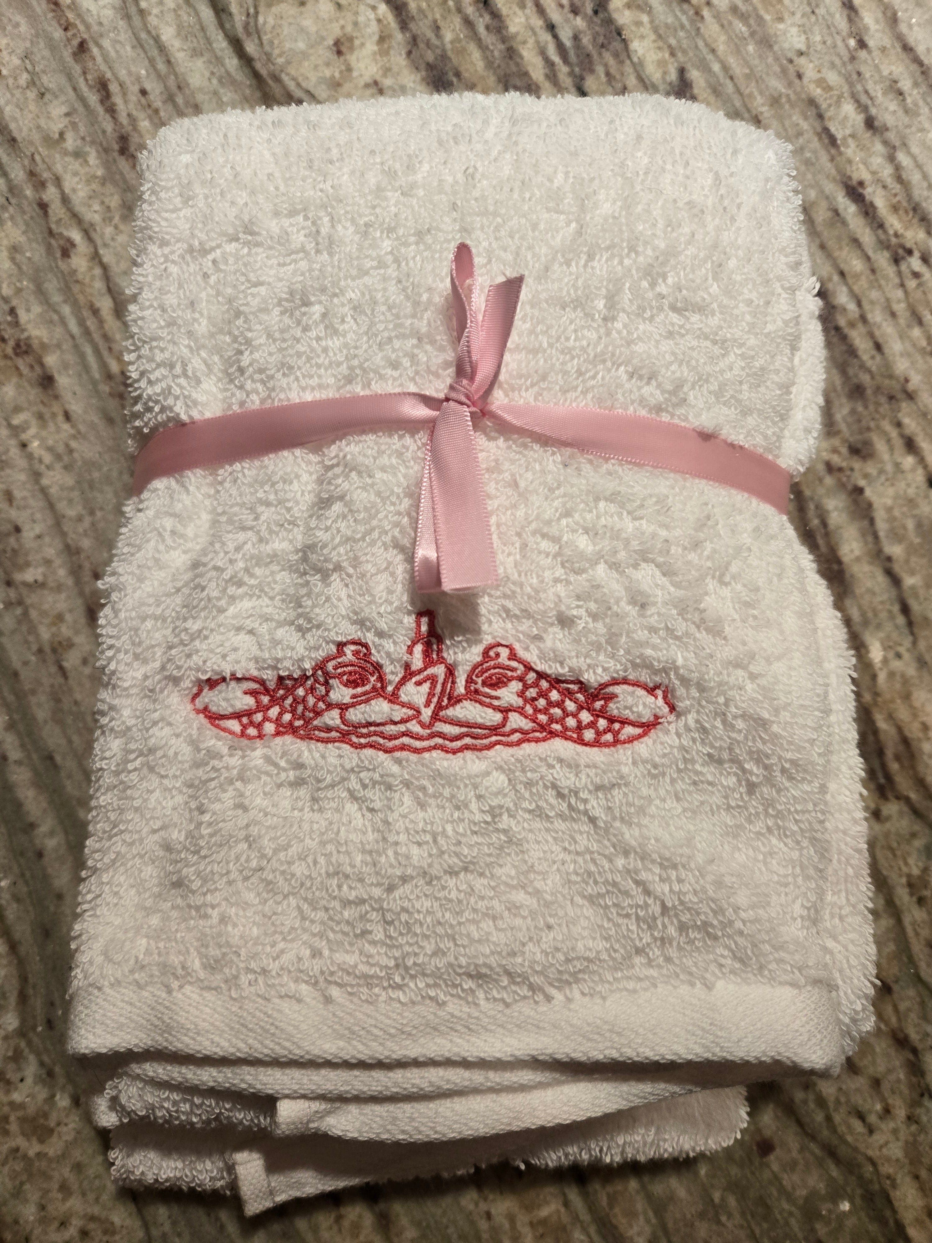 Salty Stitch Embroidered Hand Towel Set