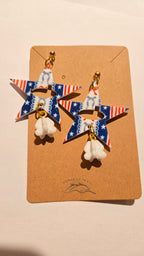 Dolphins Off the Bow Submarine Dangle Earrings