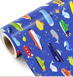 Colorful Submarine & Sea Creature Gift Wrap