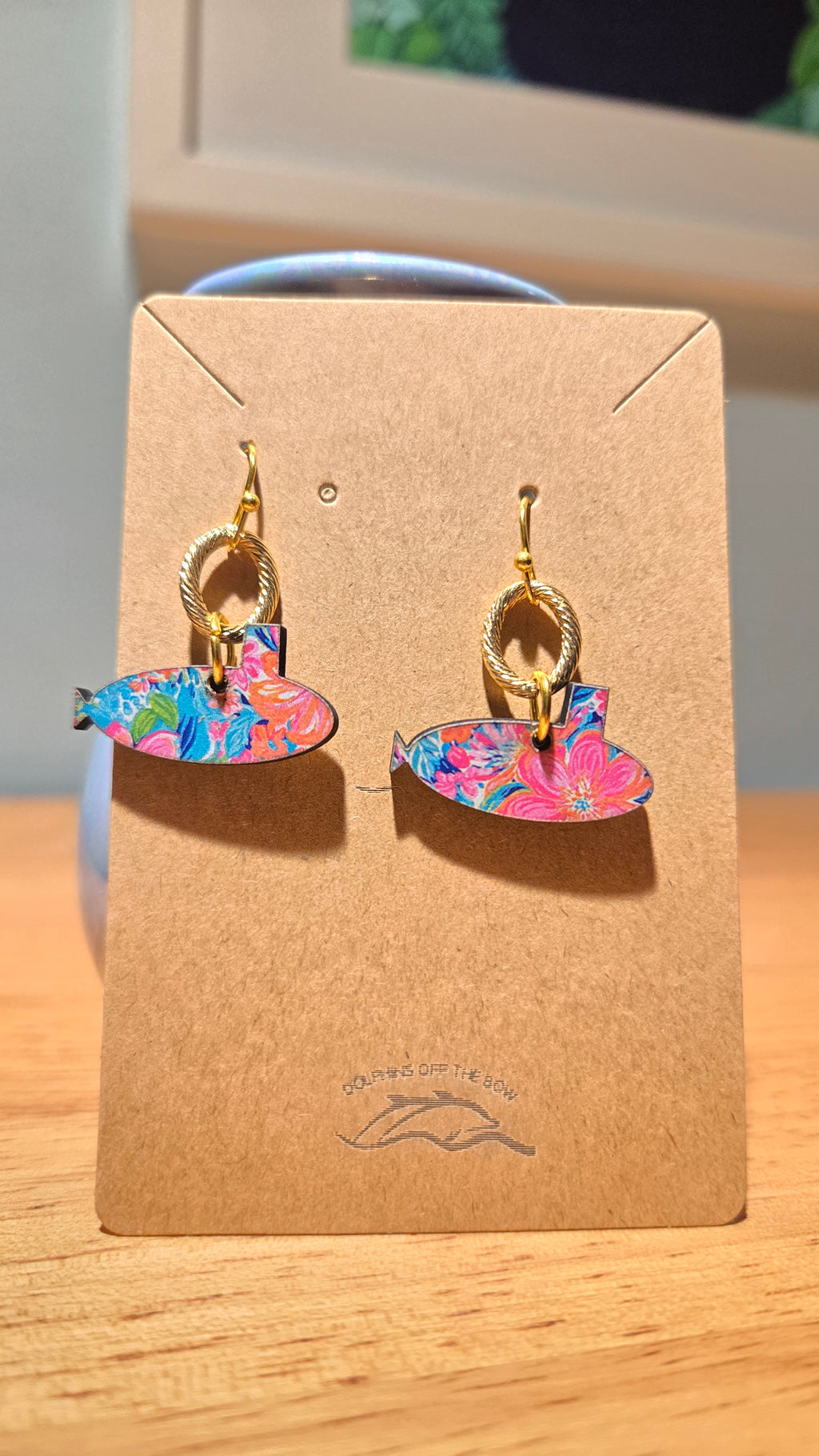 Dolphins Off the Bow Submarine Dangle Earrings