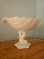 Vintage Westmoreland Milk Glass Dolphin Compote Dish