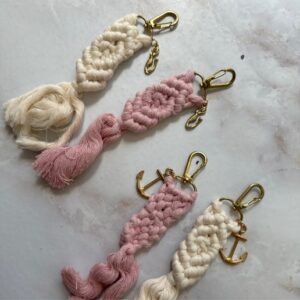 Macrame Braided Key Chain with Charm