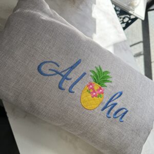 Aloha Embroidered Pillow