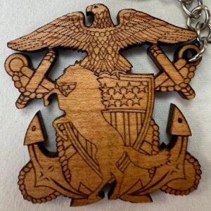 Wooden Mustang key chain