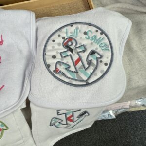 Bib & Burp Cloth Set - Lil' Sailor