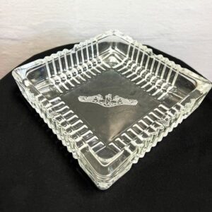 Crystal Ashtray with Dolphins etching