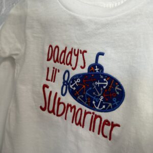 Children’s Embroidered T-shirts - Daddy's Lil' Submariner - 18 mo