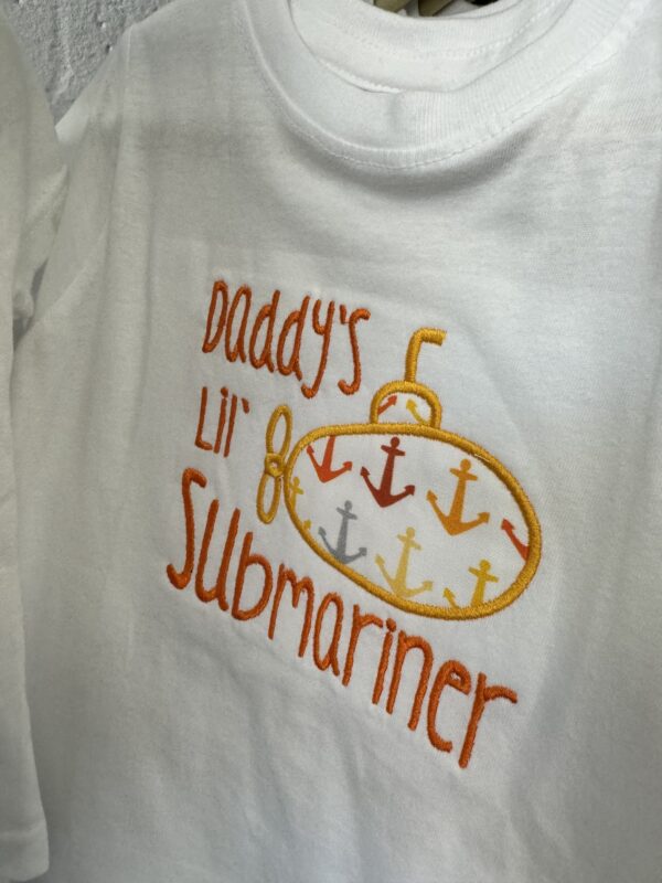 Children’s Embroidered T-shirts - Daddy's Lil' Submariner - 3T