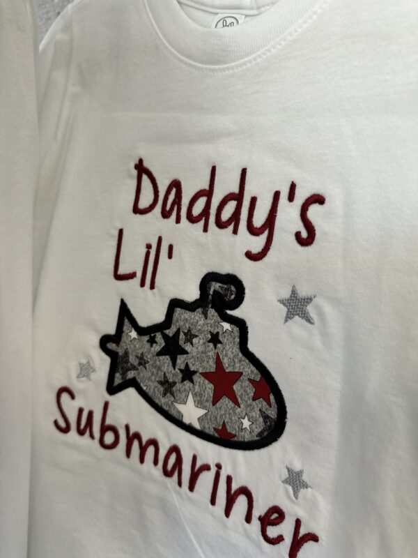 Children’s Embroidered T-shirts - Daddy's Lil' Submariner - 4T