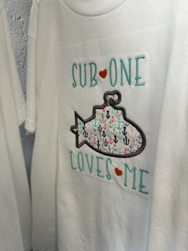 Children’s Embroidered T-shirts - Sub One Loves Me - Youth Sm 2