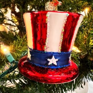 Uncle Sam's Hat Glass Ornament