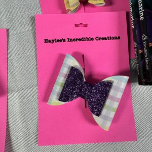 Hair Bows - Large purple plaid