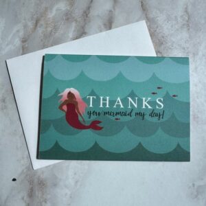 Modern Rosie Greeting Cards - Mermaid Thanks