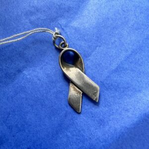 Sterling Silver Ribbon Charm - front