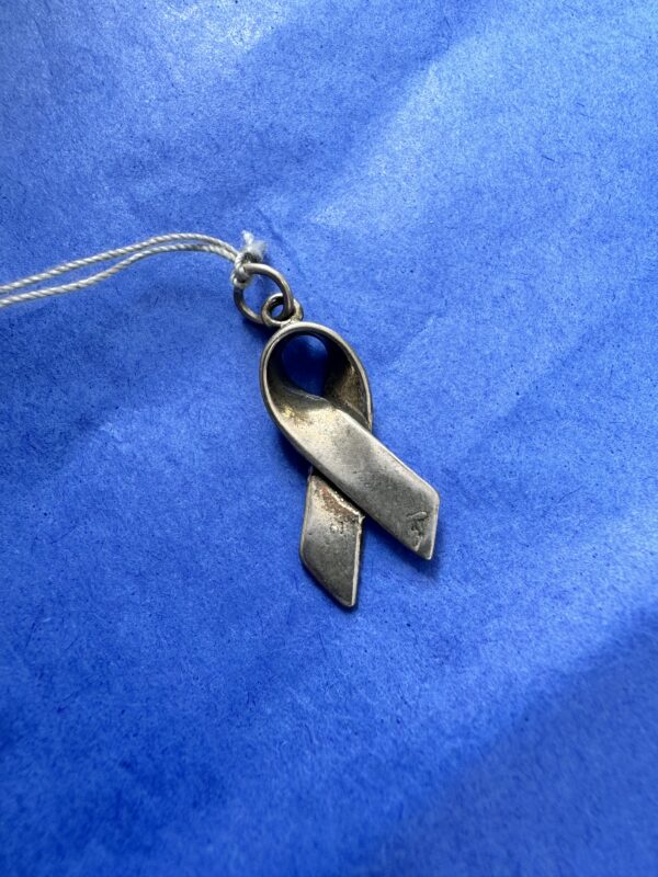 Sterling Silver Ribbon Charm - front