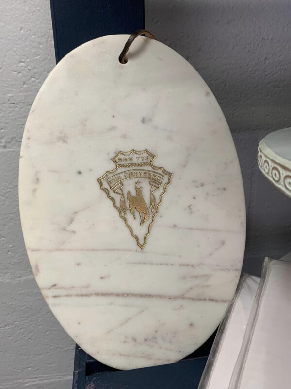 Marble Board Piece With Boat Seal