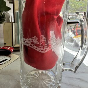 34oz Beer Mug w: handle + etching - dolphins