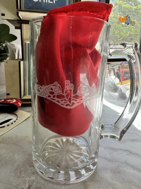 34oz Beer Mug w: handle + etching - dolphins