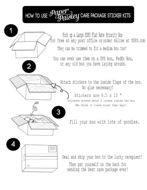 Care Package Sticker Kit - How to