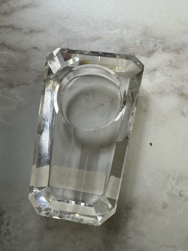 Crystal Cigar Ashtray w/ Etching