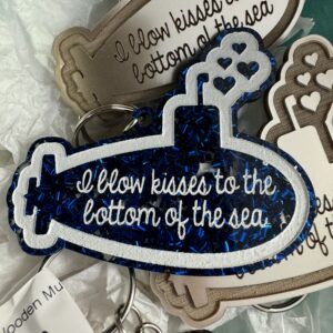 Blow Kisses Sub Key Chain - Navy