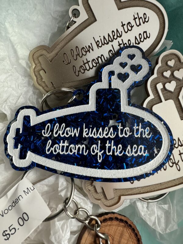 Blow Kisses Sub Key Chain - Navy