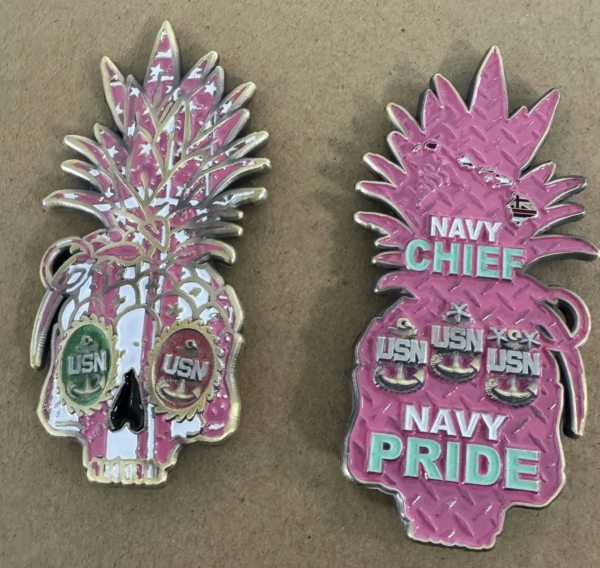 Chief Pineapple Grenade Challenge Coin - Pink