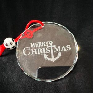 Merry Christmas Crystal Ornament (HOLIDAY)