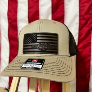 Leather/Metallic Patch hat - Flag