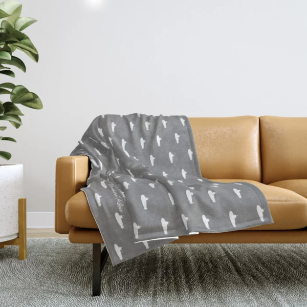 Modern Rosie Sub Fleece Throw - Tiny Submarines Gray