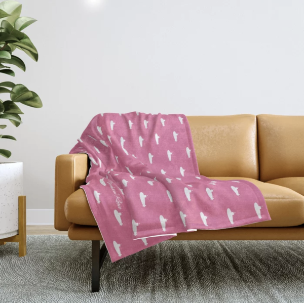 Modern Rosie Sub Fleece Throw - Tiny Submarines Pink