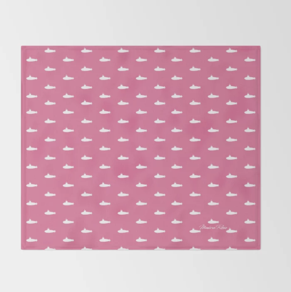 Modern Rosie Sub Fleece Throw - Tiny Submarines Pink