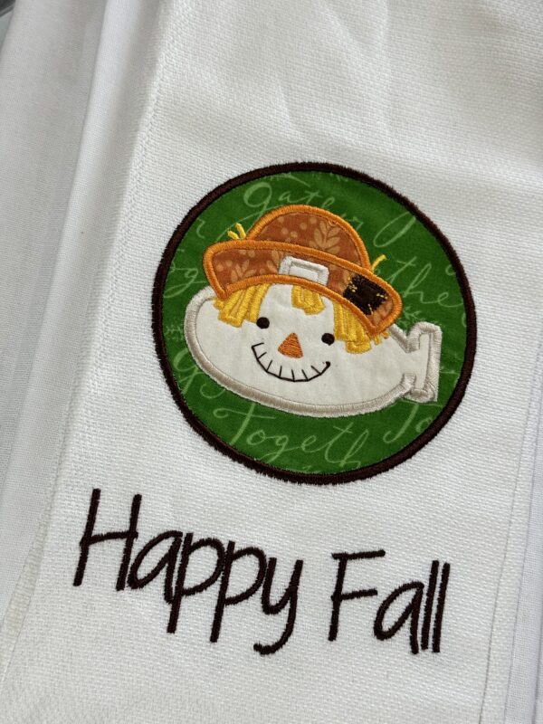 Sub Kitchen Towel - Happy Fall with sub scarecrow