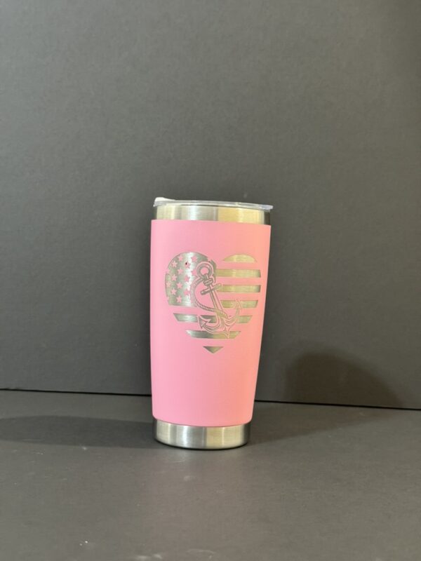 20oz Coffee Tumbler - Heart flag anchor