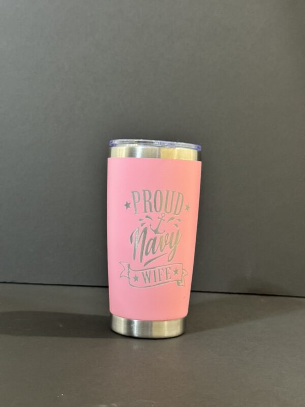 20oz Coffee Tumbler - Proud Navy Wife