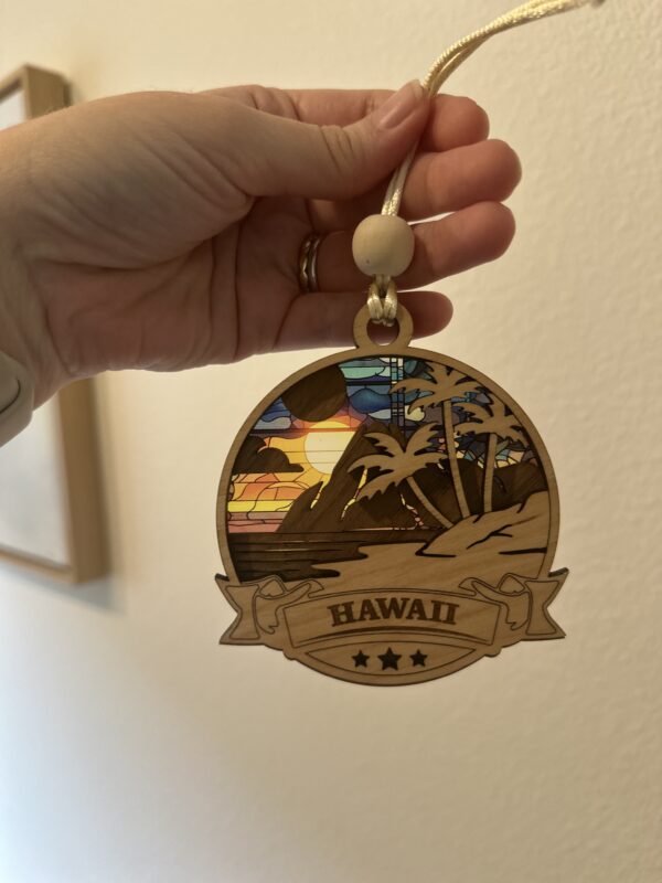 Hawaii Triple-Layered Stained Glass Ornament - Image 4